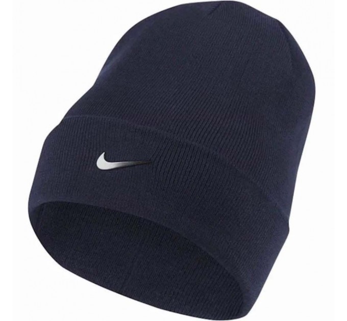 Шапка Nike Sportswear Beanie Cuffed Swoosh (CW6324-451) цвет: темно-синий