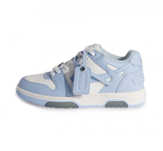 Кроссовки Off-White Out Of Office Low-Top Calf Leather Sneakers Light Blue White OMIA189C99LEA0044001