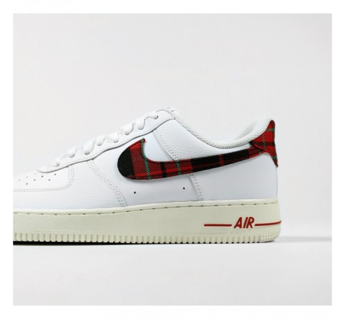Кроссовки Nike Air Force 1 Low '07 Lv8 Tartan Plaid White University Red DV0789-100
