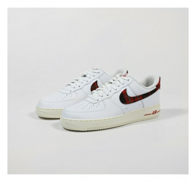 Кроссовки Nike Air Force 1 Low '07 Lv8 Tartan Plaid White University Red DV0789-100