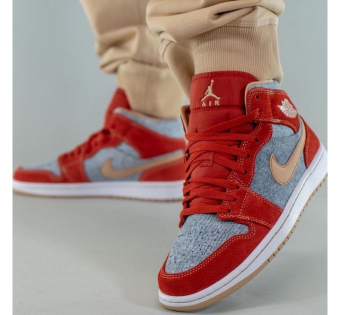 Кроссовки Nike Air Jordan 1 Mid Denim Red DM4352-600