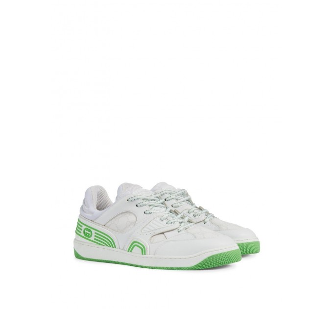 Кроссовки Gucci Basket Low White Demetra Green 698785-2SHG0-9089