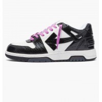 Кроссовки Off-White Out Of Office Croco Print Sneaker 'Black White Purple' OMIA189F22LEA0040110