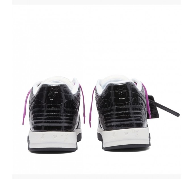Кроссовки Off-White Out Of Office Croco Print Sneaker 'Black White Purple' OMIA189F22LEA0040110