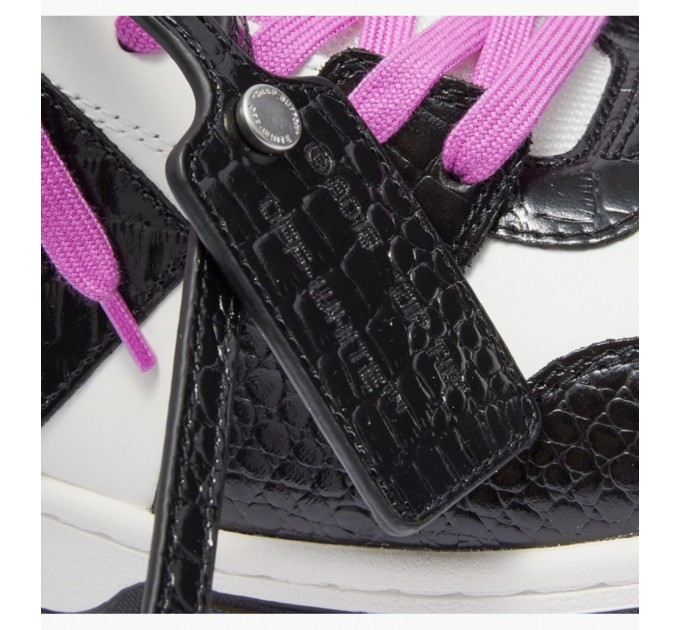 Кроссовки Off-White Out Of Office Croco Print Sneaker 'Black White Purple' OMIA189F22LEA0040110