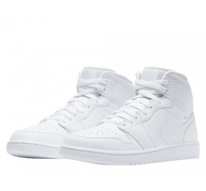 Кроссовки мужские Jordan 1 Mid White (554724-130)