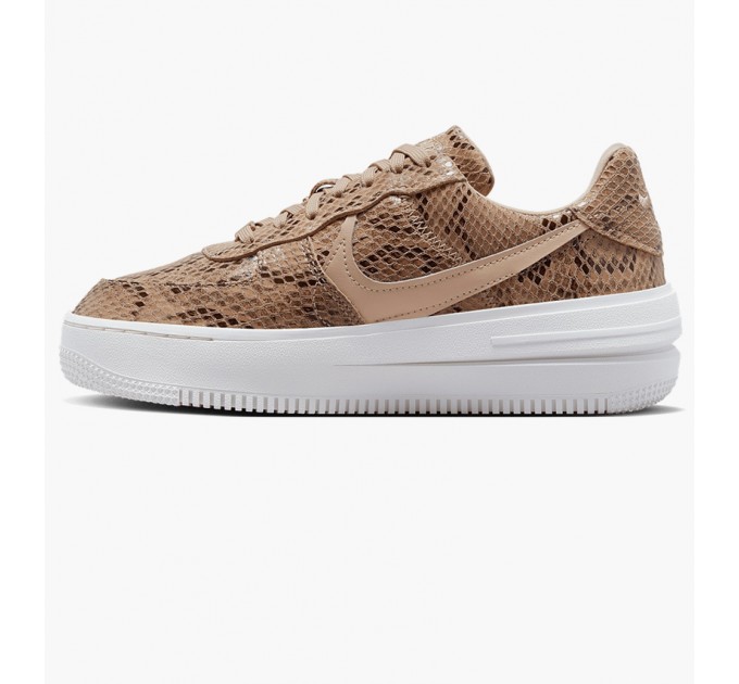 Кроссовки Nike Air Force 1 Plt.Af.Orm Brown Snakeskin Print (W) FJ4965-200