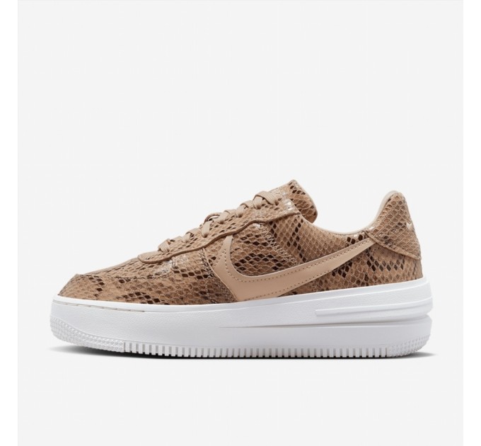 Кроссовки Nike Air Force 1 Plt.Af.Orm Brown Snakeskin Print (W) FJ4965-200