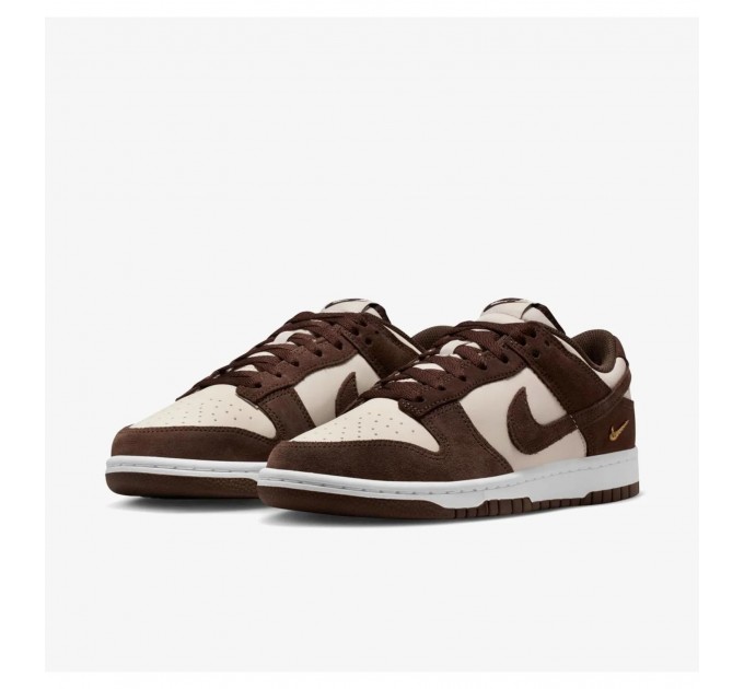 Кроссовки женские Nike Dunk Low Orewood Mini Swoosh Brown/White (IO4244-102)