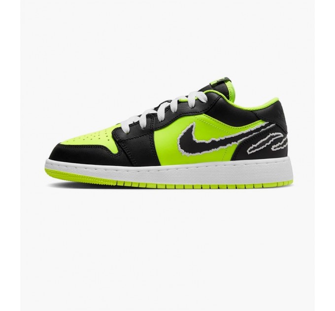 Кроссовки Jordan 1 Low Se Black Cat Volt (Gs) DX6666-701