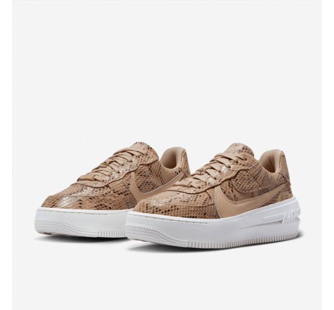Кроссовки Nike Air Force 1 Plt.Af.Orm Brown Snakeskin Print (W) FJ4965-200