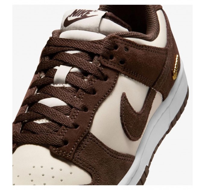 Кроссовки женские Nike Dunk Low Orewood Mini Swoosh Brown/White (IO4244-102)