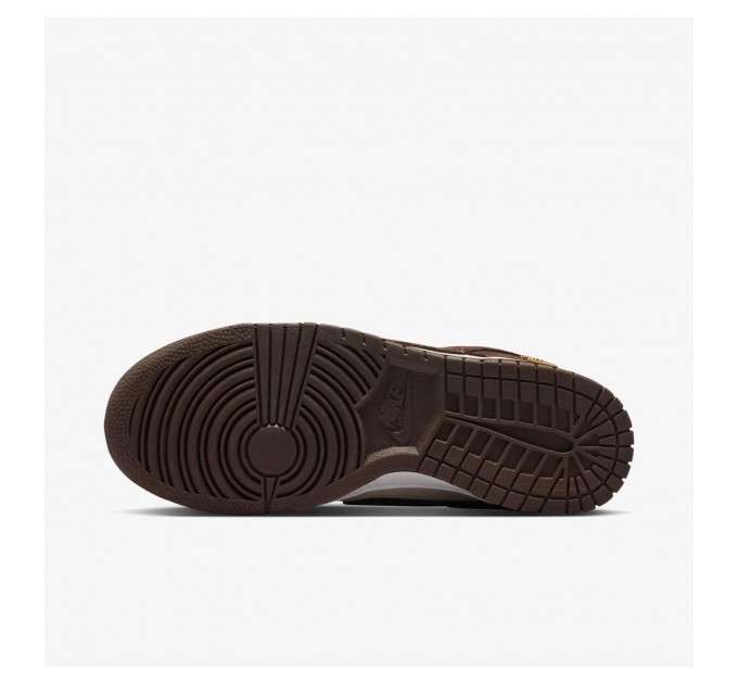 Кроссовки женские Nike Dunk Low Orewood Mini Swoosh Brown/White (IO4244-102)