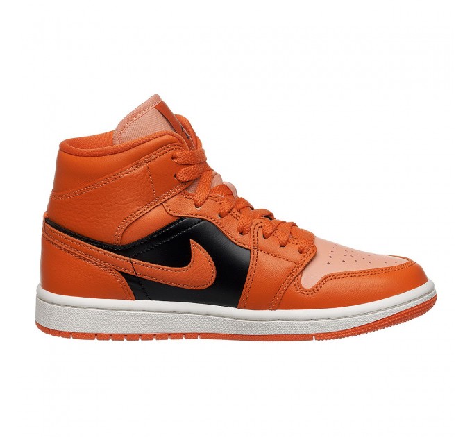 Кроссовки женские Jordan 1 Mid Orange Black (DM3381-600)