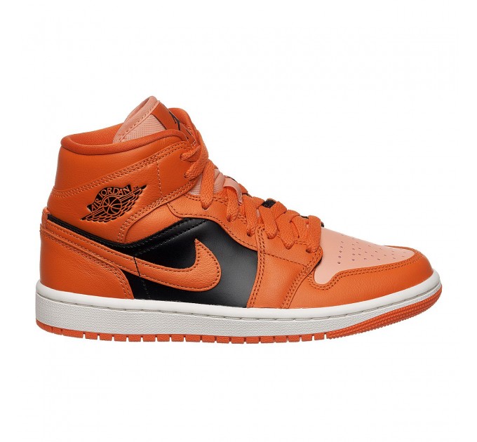 Кроссовки женские Jordan 1 Mid Orange Black (DM3381-600)