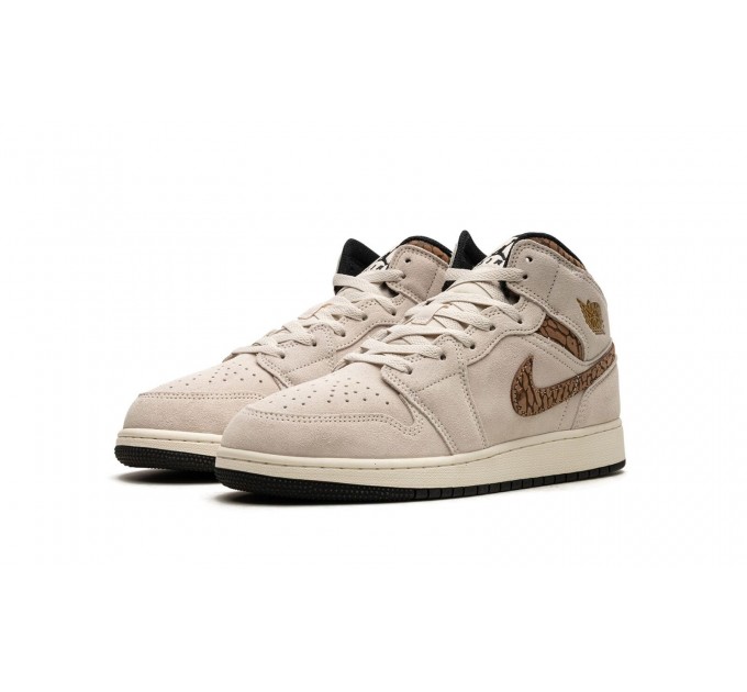 Кроссовки Jordan 1 Mid Se Brown Elephant (Gs) DZ5369-102