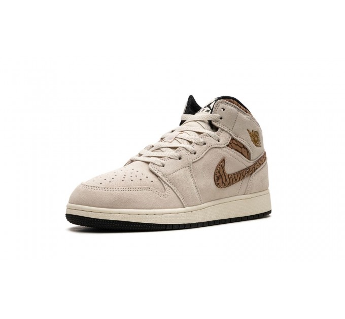 Кроссовки Jordan 1 Mid Se Brown Elephant (Gs) DZ5369-102