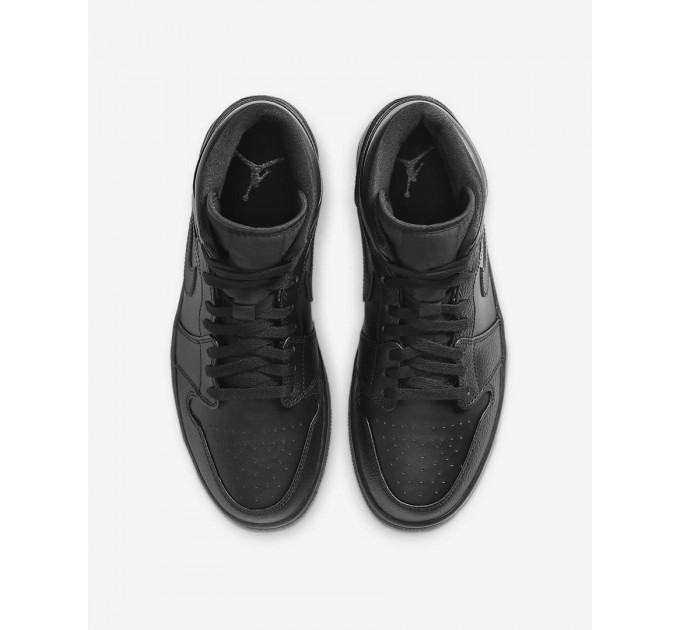 Кроссовки мужские Jordan 1 Mid Triple Black (554724-091)