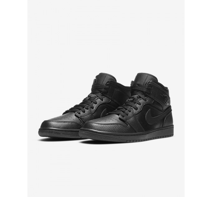 Кроссовки мужские Jordan 1 Mid Triple Black (554724-091)