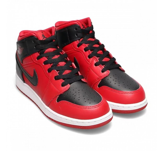 Кроссовки Air Jordan 1 Mid Reverse Bred 2021 (Gs) 554725-660