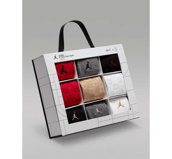 Шкарпетки Jordan Holiday Crew Gift Box (9 Pairs) (BJ0729-R78)
