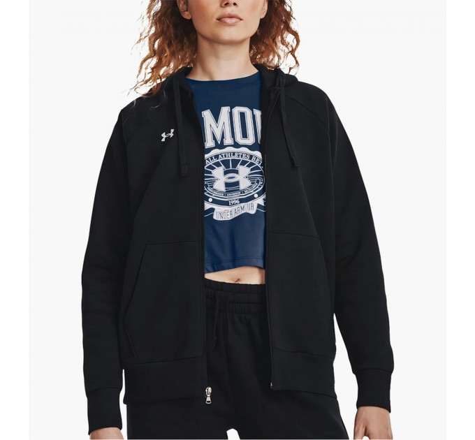 Кофта жіночі Under Armour Sweatshirt Ua Rival Fleece Fz Hoodie-Blk Black (1379497-001)