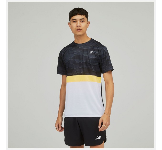 Футболка New Balance Striped Accelerate Ss MT03207BON