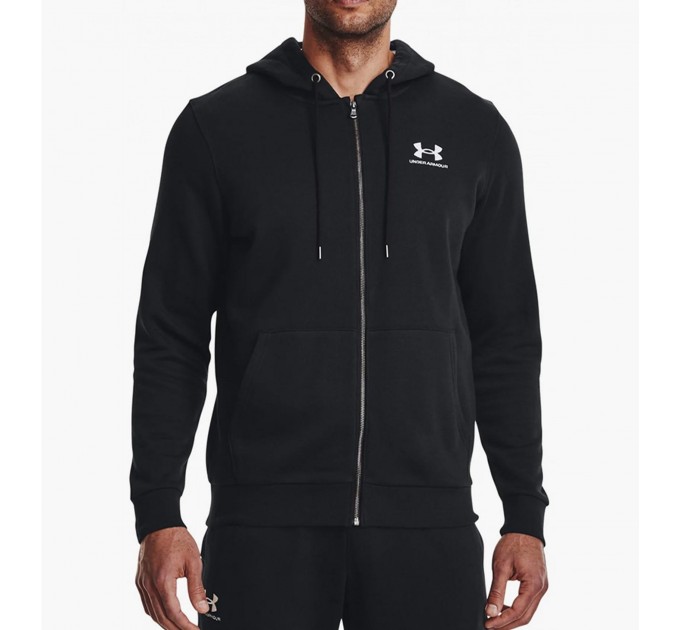 Кофта чоловіча Under Armour Essential Fleece Fz Hood-Blk Black (1373881-001)