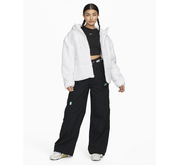 Куртка жіноча Nike Sportswear Classic Puffer Therma-Fit Loose Hooded Jacket (FB7672-100)
