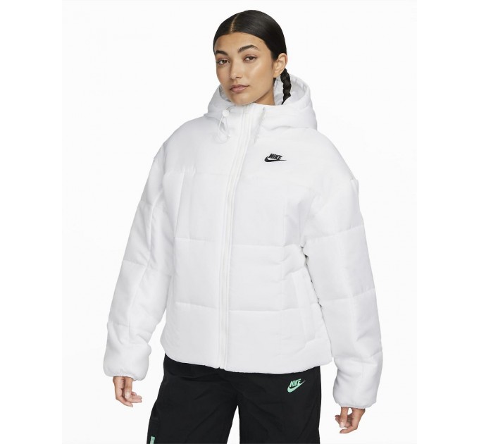 Куртка жіноча Nike Sportswear Classic Puffer Therma-Fit Loose Hooded Jacket (FB7672-100)