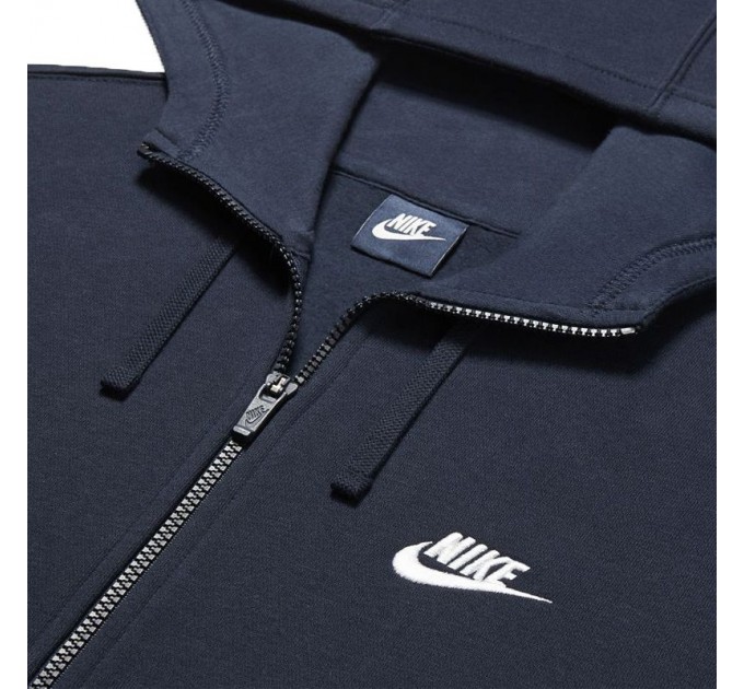 Реглан Nike NSW Club Hoodie FZ BB цвет: темно-синий