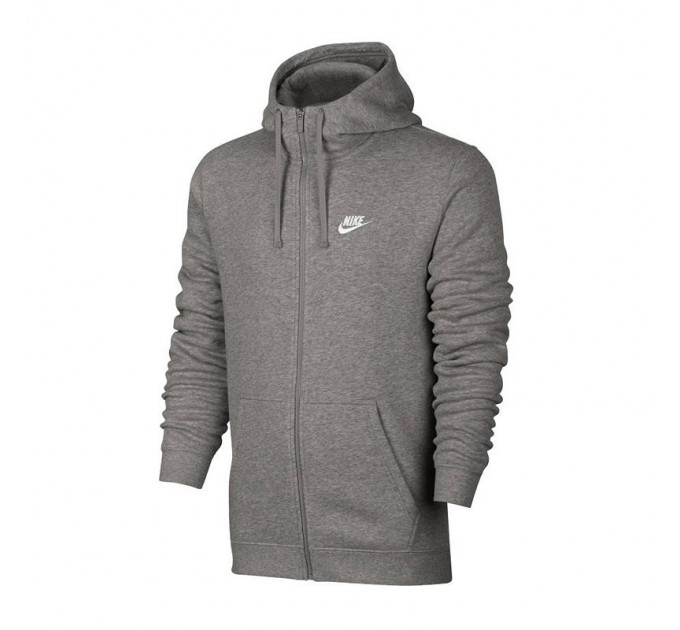 Реглан Nike NSW Club Hoodie FZ BB цвет: серый
